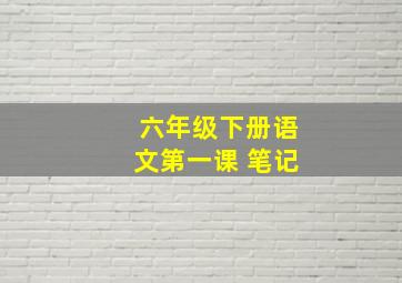 六年级下册语文第一课 笔记